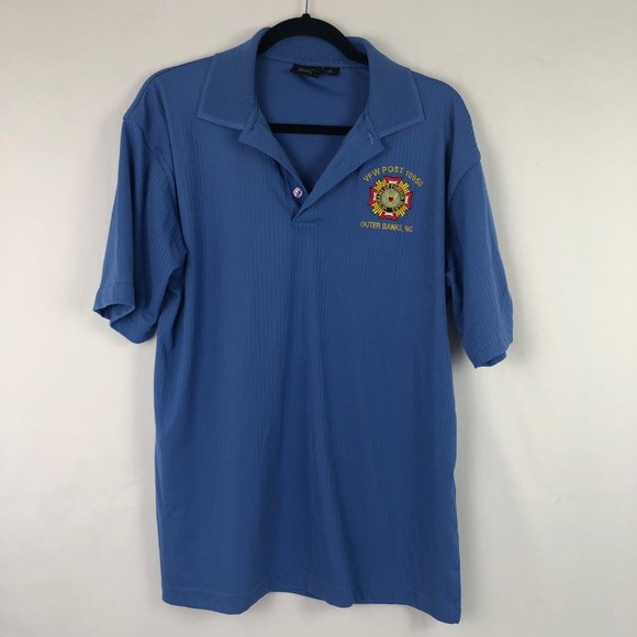 VINTAGE MENS POLO VFW POST 10950 OUTER BANKS NC SIZE M MADE IN USA - Picture 2 of 10